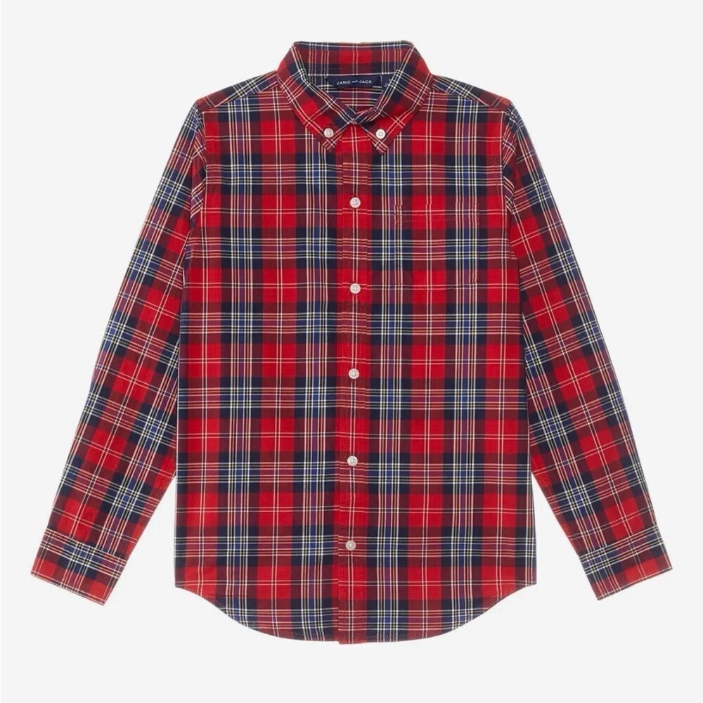 Janie and Jack Plaid Button-Down Shirt